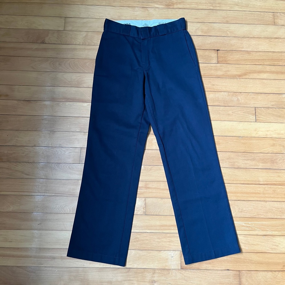 Dickies 874 Original Fit Work Pants Mens 29x30 Dark Navy Blue Straight Leg Chino